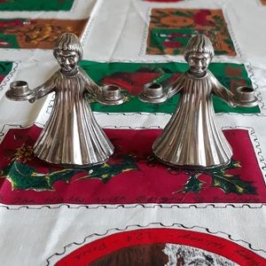 Silver-Plated Mini Altar Boy Candle Holders Made in Italy Set of 2